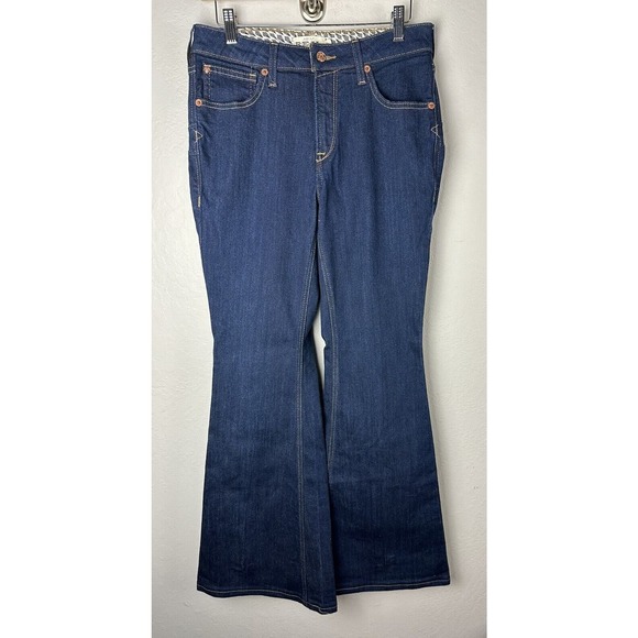 Ariat Real Jeans Womens 29 Blue Medium Wash Flare Cowgirl Denim Stretch Shelby - Picture 1 of 5